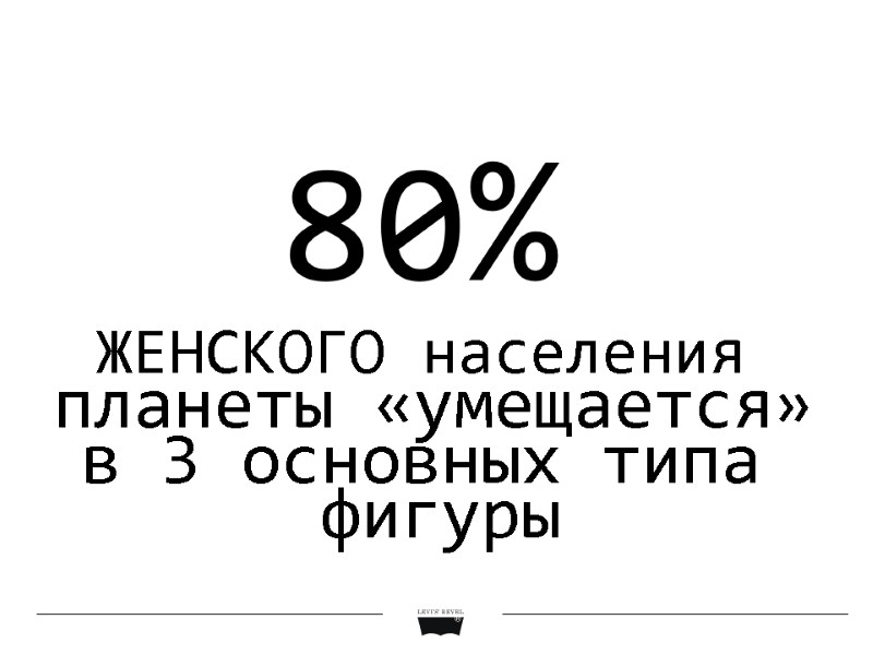 80%  ЖЕНСКОГО населения  планеты «умещается» в 3 основных типа  фигуры